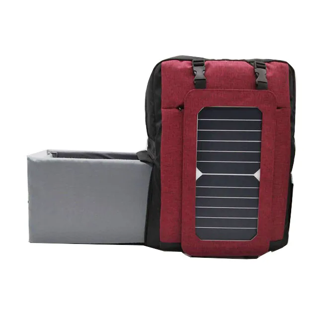 Mochila con Panel Solar USB para ordenador portátil, mochila con cámara