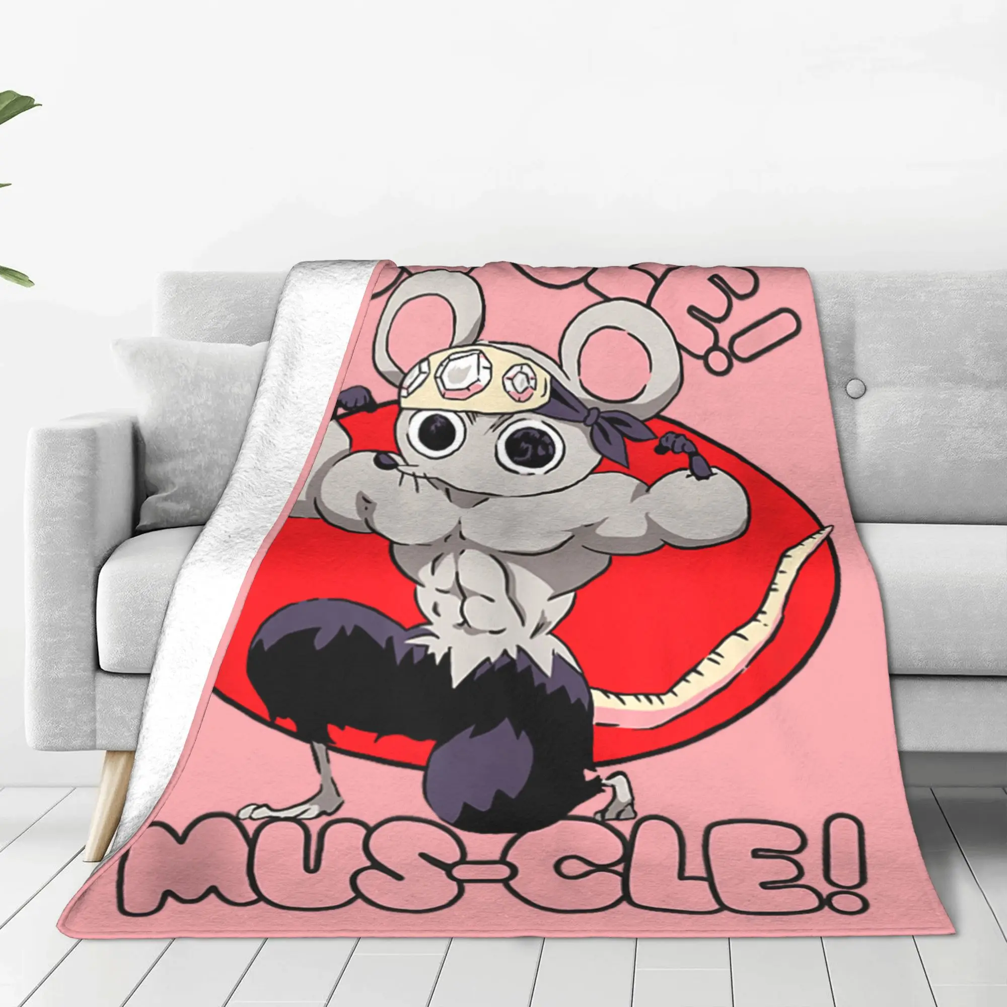 1PC Mens Demon Slayers Kimetsu no Yaiba Muscle Mouse Funny Anime Tank Top Winter Blankets for Bedding Home Interior Sofa Knee
