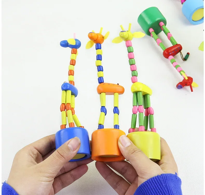 Toddler Baby Learning Toys Wooden Animal Giraffe Developmental Toy Kids Intellectual Early Educational Learning Toys Baby Gift