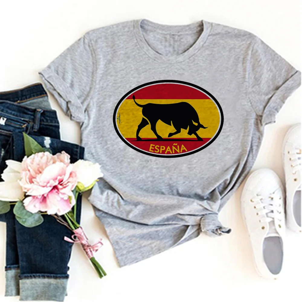 Spanish Bull Tee women Y2K graphic summer Tee girl manga clothing