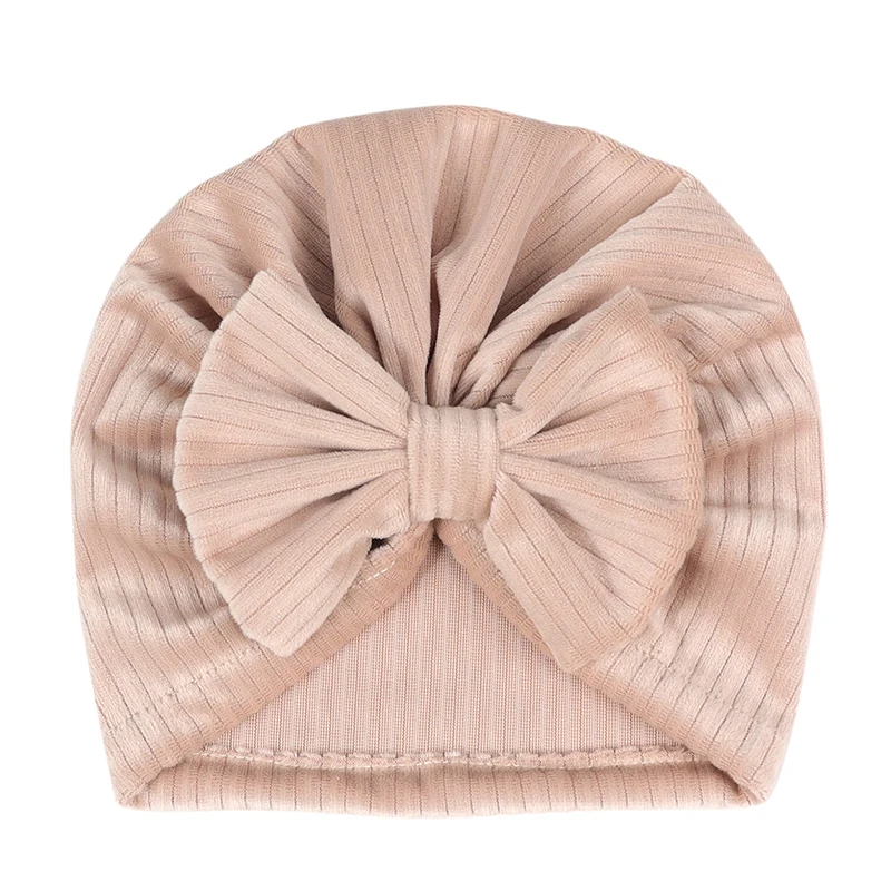 Pasgeboren Strik Corduroy Hoed Effen Kleur Baby Tulband Hoed Peuter Kinderkamer Beanie Headwrap Ziekenhuis Cap