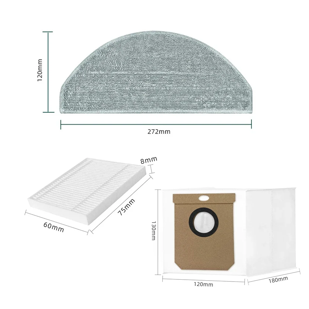 Main Side Brush Filter Mop Cloth Kit For Deerma S30 / For DEM-S30 Robot Vacuum Cleaner For Effective Home Cleaning