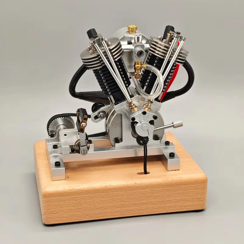 

V2 Twin Cylinder Engine Model 6.6CC Four Stroke Single Cylinder Internal Combustion Engine CNC Mechanical Toy
