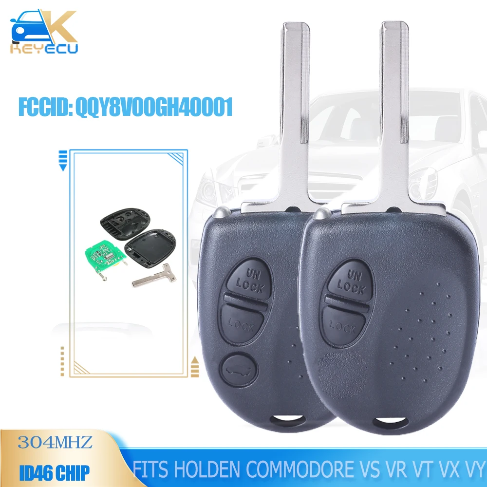 

KEYECU QQY8V00GH40001 2B/3B 304MHz Remote Key Fob for Pontiac GTO 2004-2006, for Holden Commodore VS VR VT VX VY 2000-2006