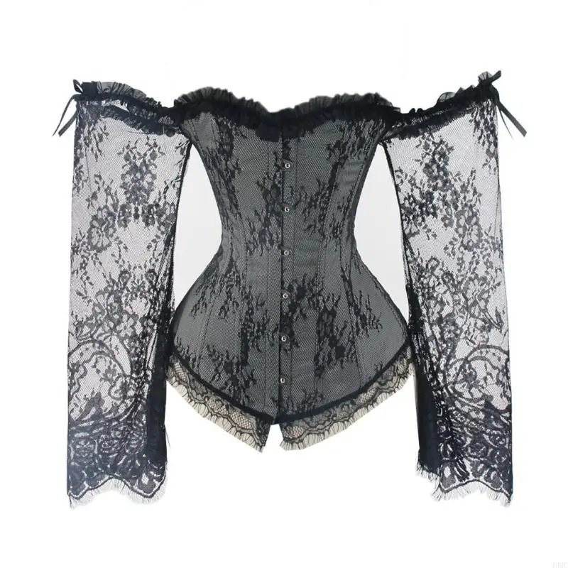 49MC Corsé cortesía Corizante Cincher Waspie Victorian Overbust Corset Corset Tops Jacquard Trainer Cosplay Corta colección