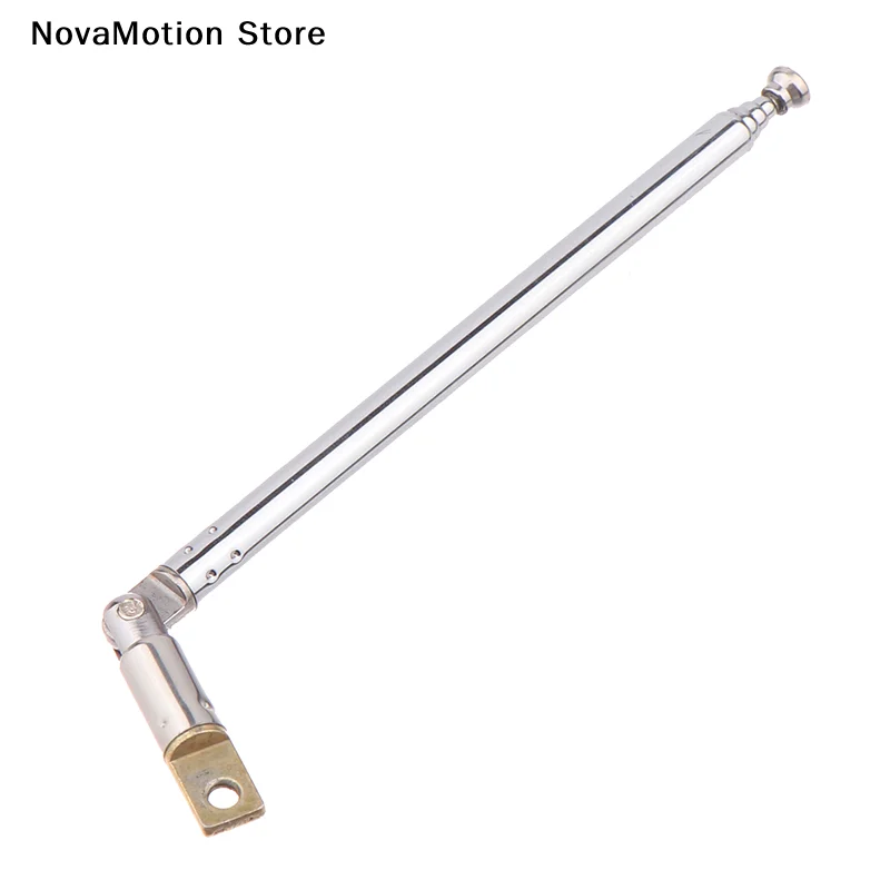 [NM]1Pc 52-73 5-Section Telescopic Stainless Steel Full-Channel AM FM Radio Universal Antenna Rotating Antenna[NM]