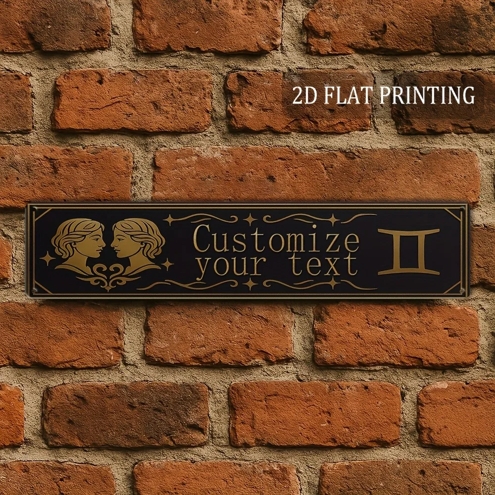2D Flat Custom Text Aluminum Sign 16x4 Inch, Rustic Vintage Metal Plaque for Garden Gate Fence Porch Wall Decor Gift