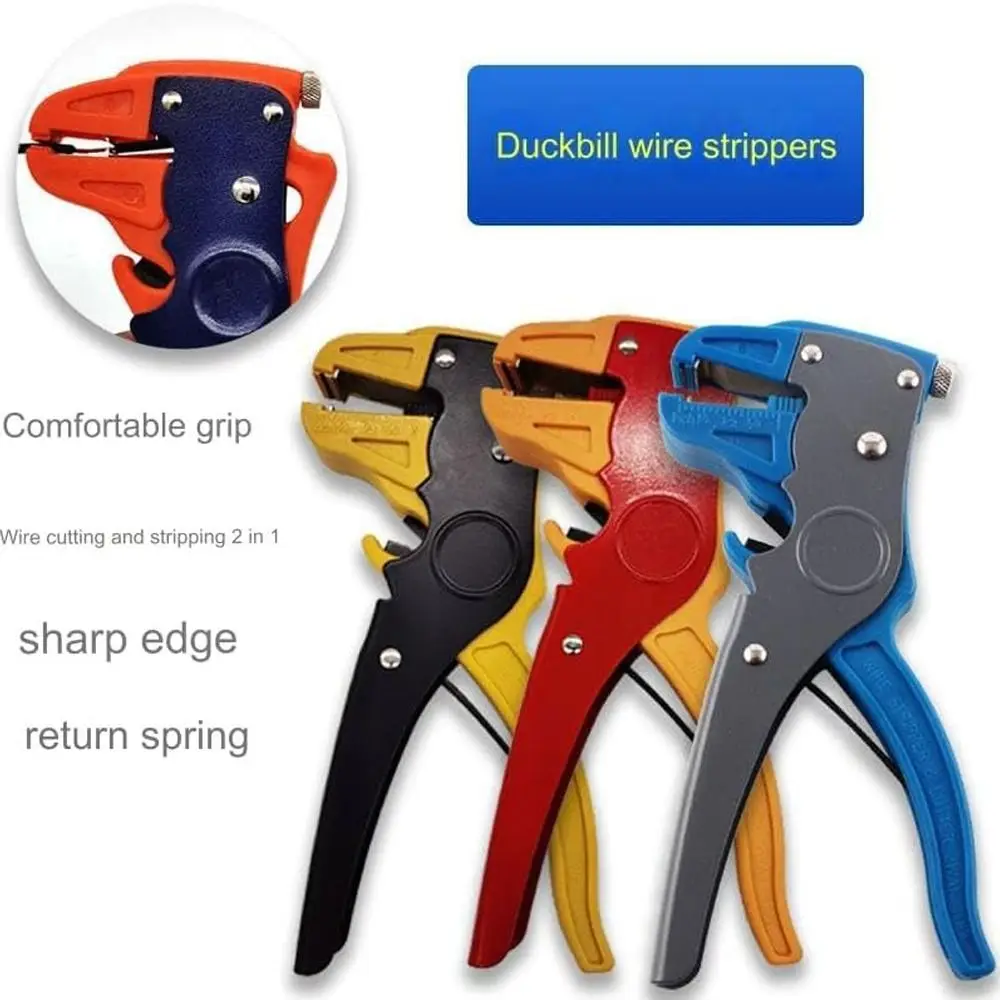 Portable Automatic Wire Stripper Self Adjusting Non-slip Duck Beak Plier Cable Cutting Crimping Tool