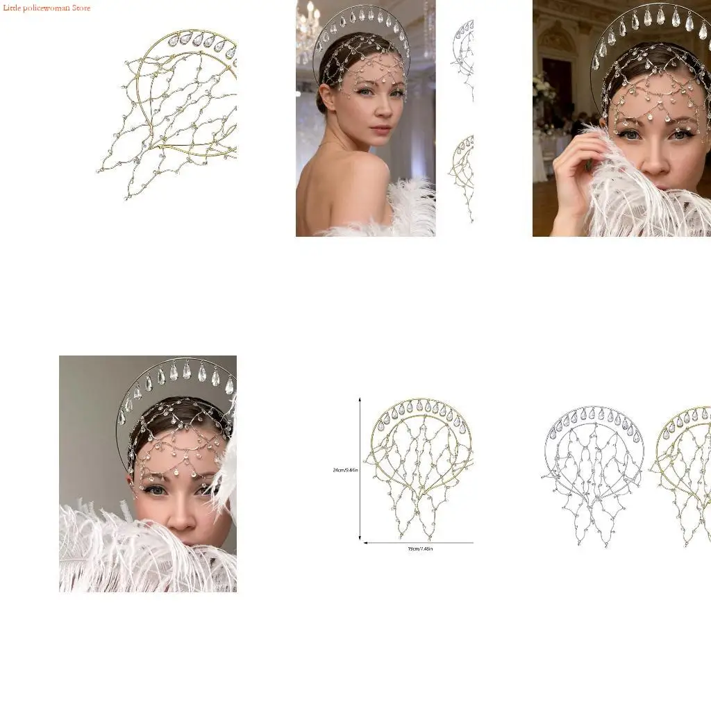 

F92D Luxurious Wedding Headpiece Hair Hoop Featuring Exquisited Rhinestones Design Perfect For Bride And Formal Event