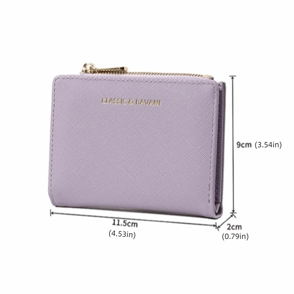 Borsa per il cambio Portamonete in pelle PU Portamonete Porta carte stile coreano Frizione con cerniera Mini portafoglio corto da donna