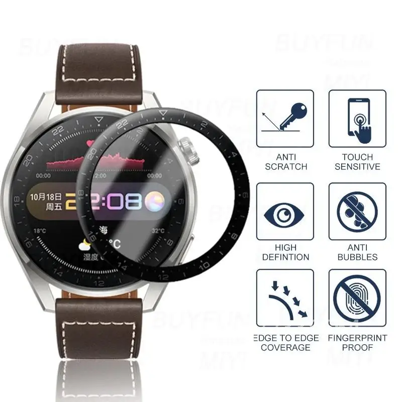 

Soft Fiber Protective Glass For Huawei Hauwei Watch GT3 GT 3 42MM 46MM Smart Watch Screen Protectors Film Cover 1-3PCS 9D Curved