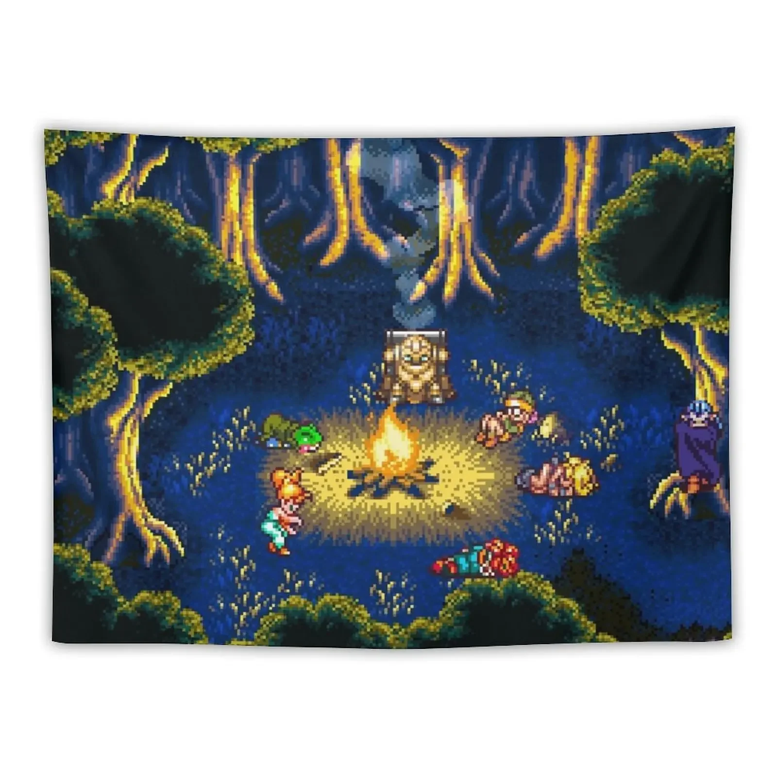 Chrono Trigger Campfire Tapestry Aesthetic Room Decors Room Decoration Accessories Tapestry