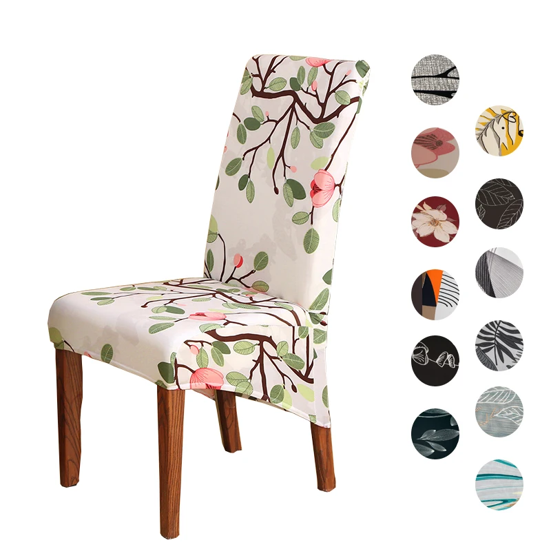 

floral printed High Back XL/M Size Chair Cover Stretch dress for Chair Covers for Dining Room Wedding Banquet Home Decor Case