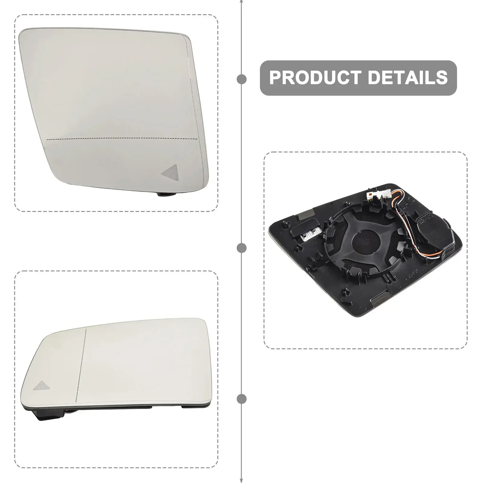 

Clear Visibility Left Driver Side Rearview Mirror Glass WBlind Spot Compatible with For Mercedes W166 ML GLE GL