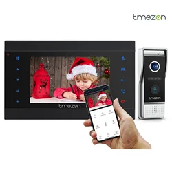 Tmezon Tuya App Home Intercom Systeem Draadloze Wifi Smart Ip Video Deurbel 1080P 7 Inch Met 1X1080P Bedrade Deurbel