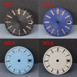 28.5mm watch dial with water ripple vertical surface luminous watch dial suitable for NH35 movement watch replacement accessorie