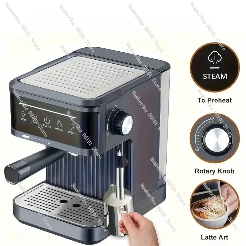 Household Italian High-pressure Coffee Machine,Strong Extraction and Milk Frothing Capabilities,Suitable for Cappuccino,Latte