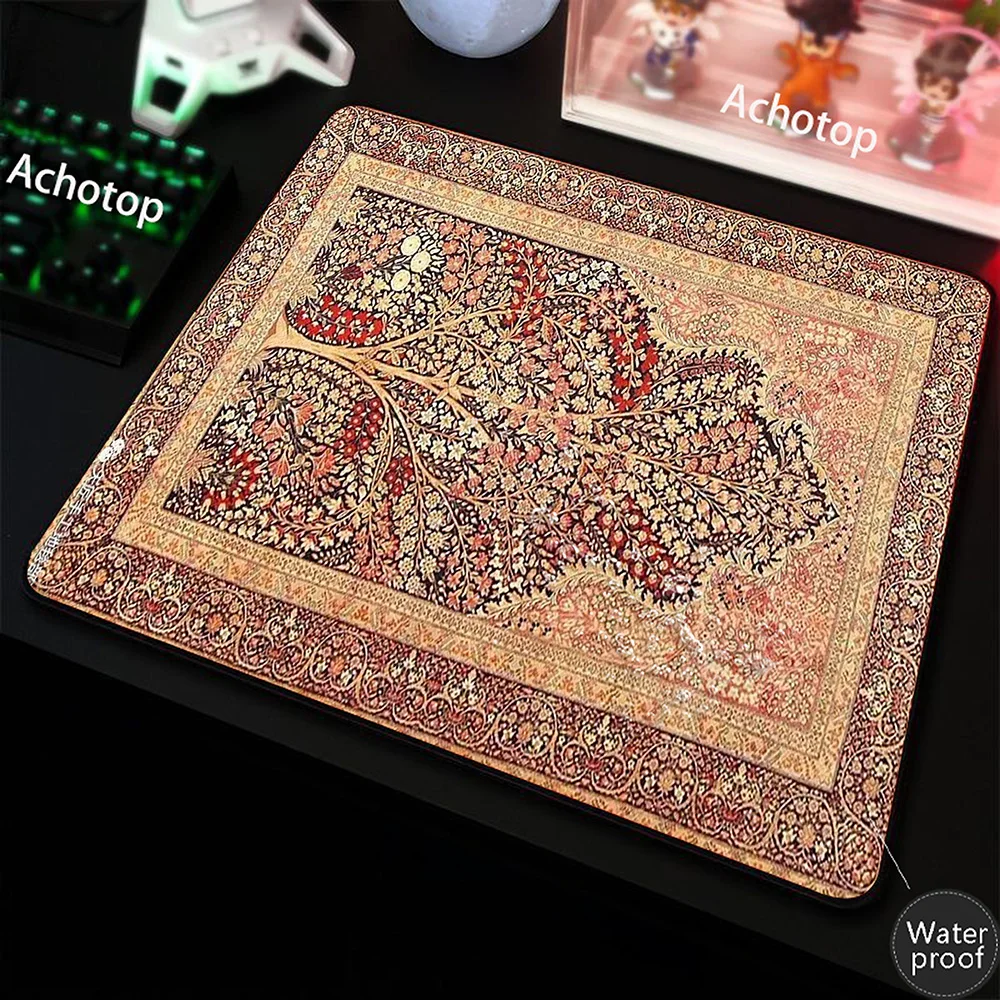 

Persian 100% Waterproof Mouse Pad Pc Gamer Mousepad HD Print Gaming Keyboard Pads Locking Edge Table Carpet Rubber Desk Mat