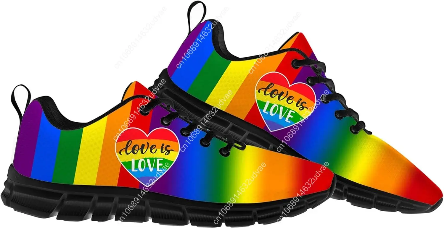 

LGBT Rainbow Gay Pride Flag Sports Shoes Lace Up Sneakers Breathable Sneaker for Mens Women