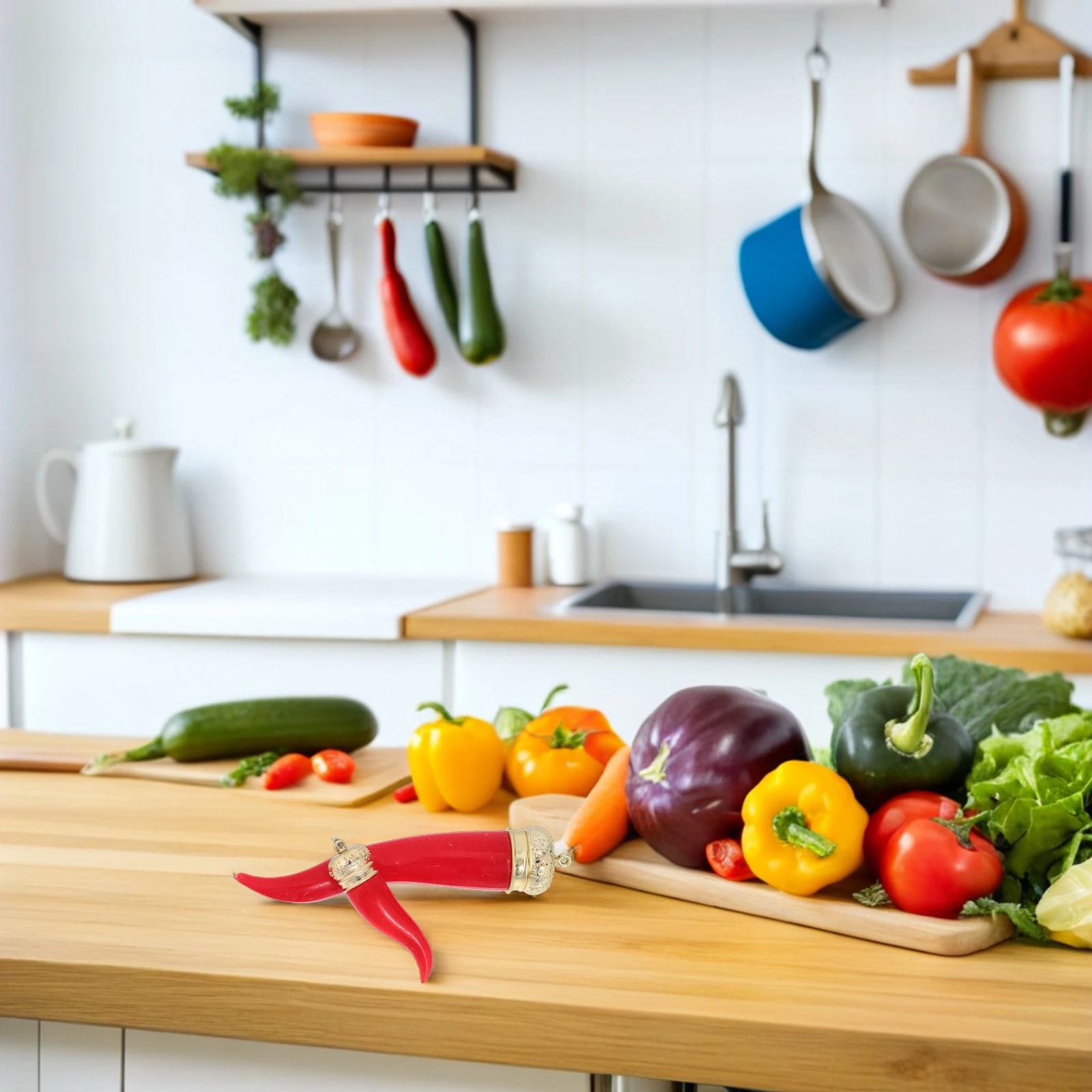 

12pcs Red Pepper Ornament Realistic Simulation Chili String For Kitchen Home Artificial Vegetable Hanging Decoration Party Favor