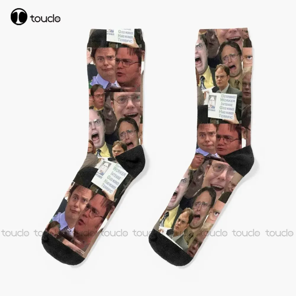 Dwight Schrute - The Office Socks Black Mens Socks Personalized Custom Unisex Adult Teen Youth Socks Custom Gift Streetwear