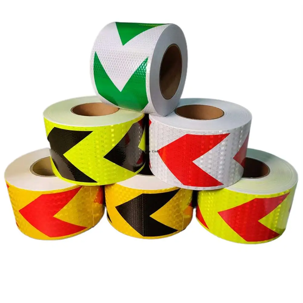 

Reflective Tape 4inch*16FT Arrow Waterproof Reflectors Sticker Self-Adhesive Strips High Visibility Warning Safety Decal For Car