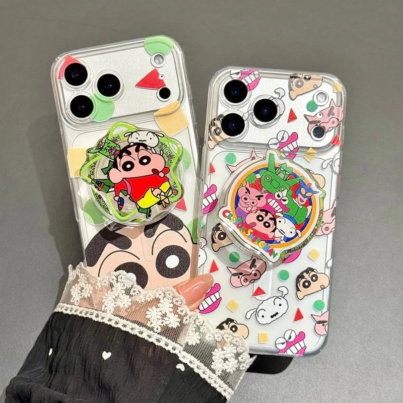 

Cute dinosaur Crayon Shin-chan Polka Dots Magsafe Wireless Charge Case For iPhone 11 12 13 14 15 16 17 Pro Max Magnetic Holder