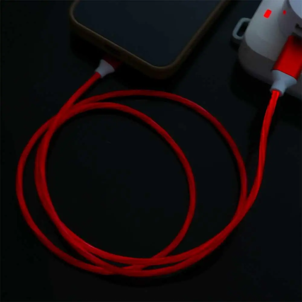Data Line Micro USB Luminous Type C Fast Charging Glowing Cable Mobile Phone Charging Cables Type C Data Cord Charge Wire