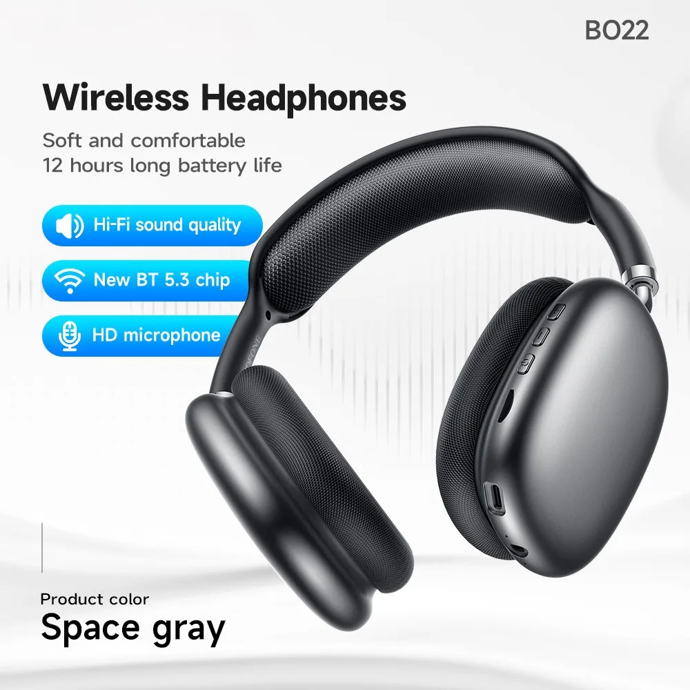 Wireless Bluetooth 5.3 Headset BO22 Outdoor Sports Gaming Wireless Headphones Noise Cancelling Earbuds 3D Hi-Fi sound quality