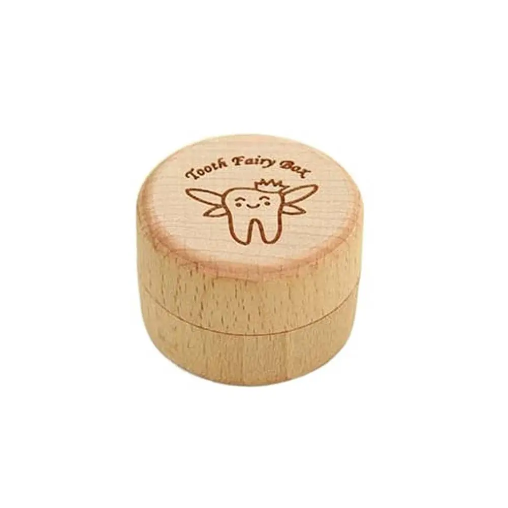 Wooden Wood Baby Tooth Box Primary Teeth Baby Teeth Save Milk Teeth Organizer Fetal Hair Umbilical Cord Preservation