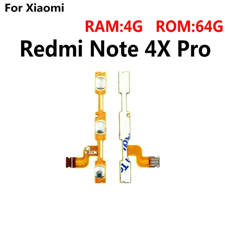 1PCS New Volume & power on/off button flex cable For Xiaomi Redmi Note 4X 4 Pro Global Phone