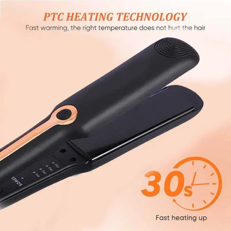 Negative Ion Hair Straightener Curling Iron Ceramic Flat Iron Negative Ion Wide Plate Temperature Adjustable Hair Straig image 3