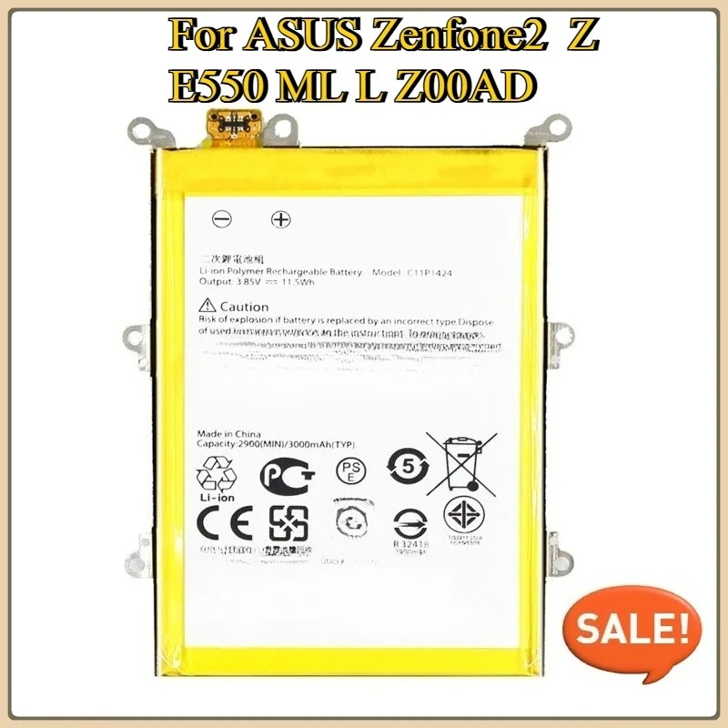 For ASUS Zenfone2  ML L Z00AD Z00ADB  Z008D ZE551 ZE550M battery 3.85V 2900mAh C11P1424 Mobile Phone Replacement Battery