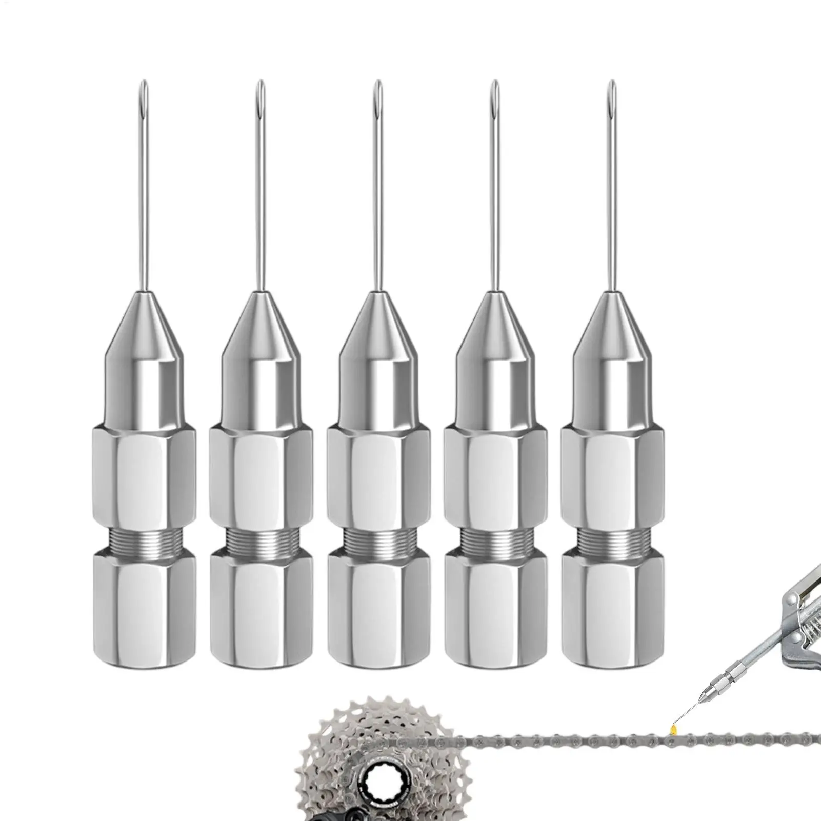 Grease Needle Adapter 5 Pieces High-Hardness Detachable Maintenance Tool Kit Grease Needle Nozzles For Narrow Spaces For Truck