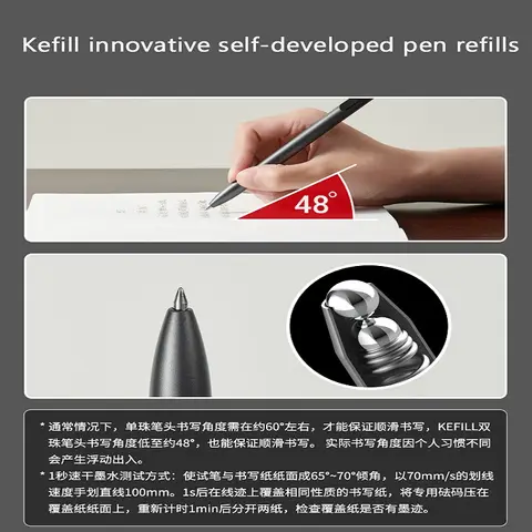 KACO Gelpennor Press Signature Pen Stationery Metallpennklämma 0,5 mm Svart Bläck Snabbtorkande Stor Kapacitet 800M Slät Skrivning 10 best sales tunn penna - №3