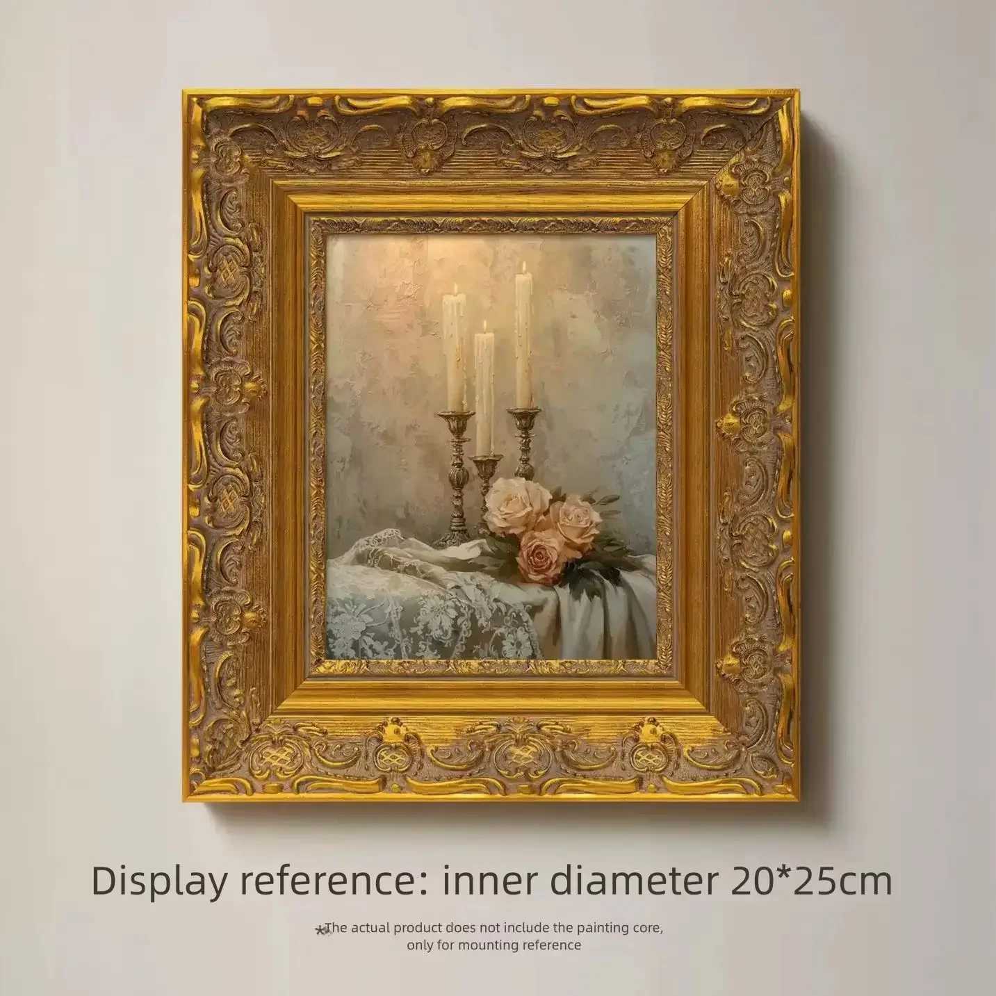 Antique Gold Wide Ornate Picture Frame Embossed Scroll Solid Wood Frame Vintage Baroque Art Frame for Oil Painting Wall Decor