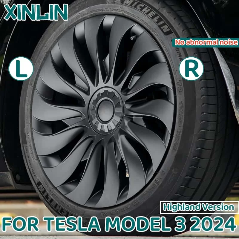 4PCS 18-Inch Wheel Cover For Tesla Model 3 Highland 2024 Hub Caps Performance Replacement Wheel Cap Full Rim Cover Accessories