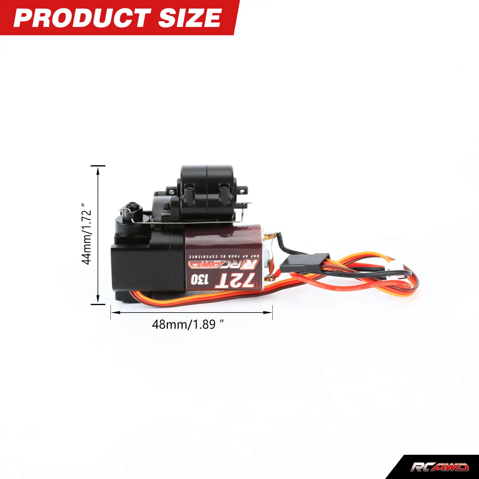 RCAWD Metal SCX24 130 Motor Dual Speed Gearbox 72T Transmission for Axial SCX24 1/24 AXI90081 AXI00001 AXI00002 Upgrades Parts
