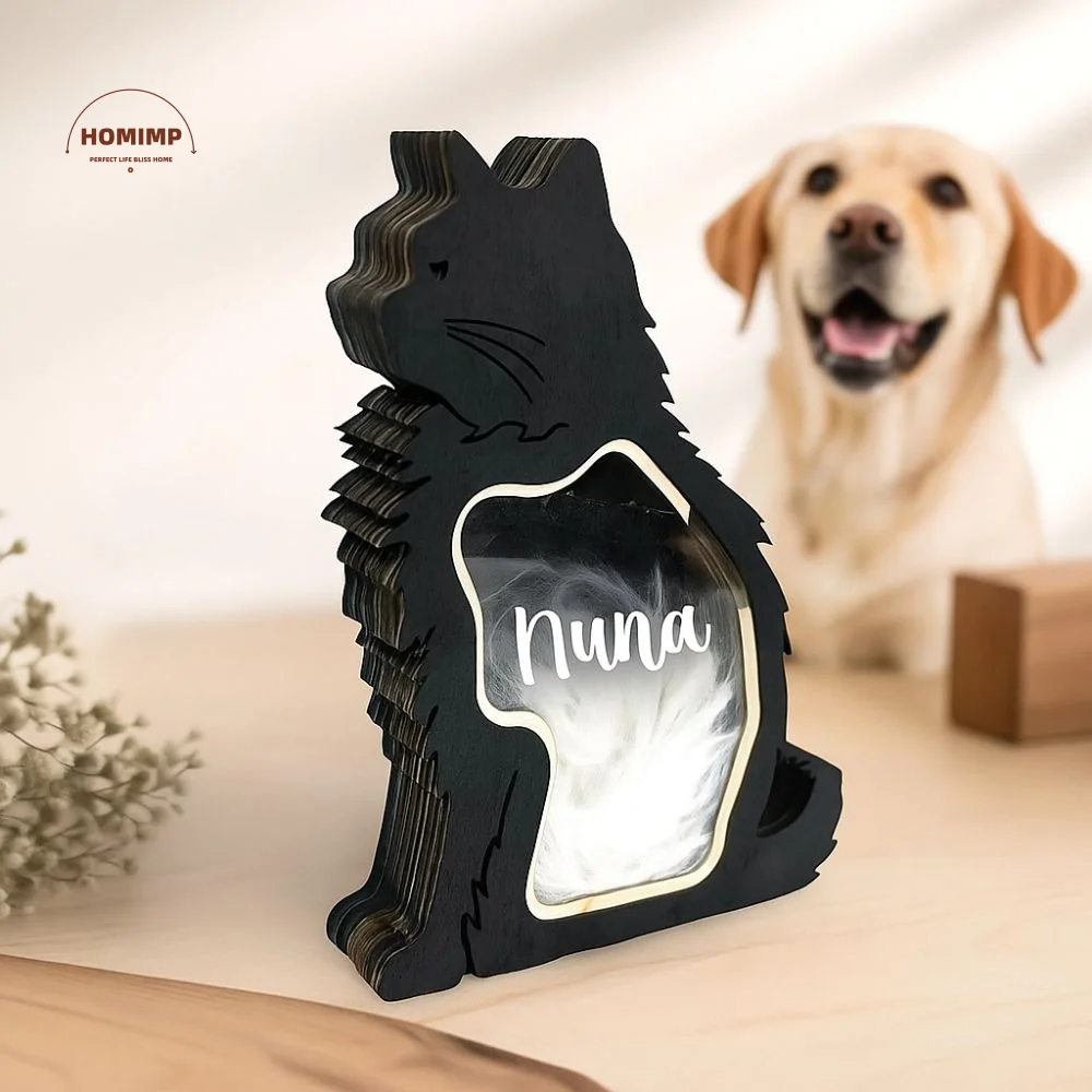 

Solid Wood Dog Hair Memorial Box Commemorative Handcrafted Pet Ashes Box Dustproof DIY Hair Sealed Container Memorial