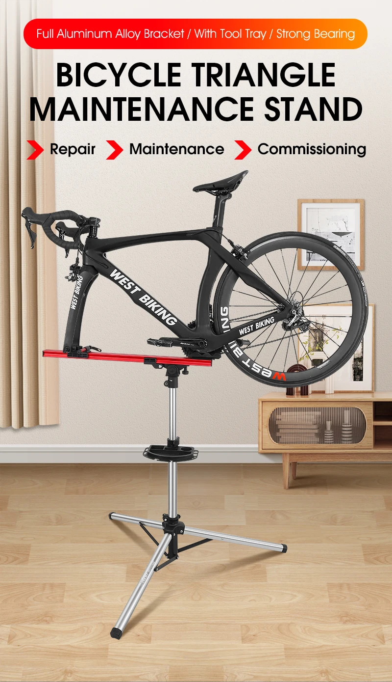 WEST BIKING Professioneller Mechaniker-Fahrradreparaturständer MTB Rennrad-Wartungsständer Faltbarer Verstellbarer Fahrrad-Waschständer – Detail 1