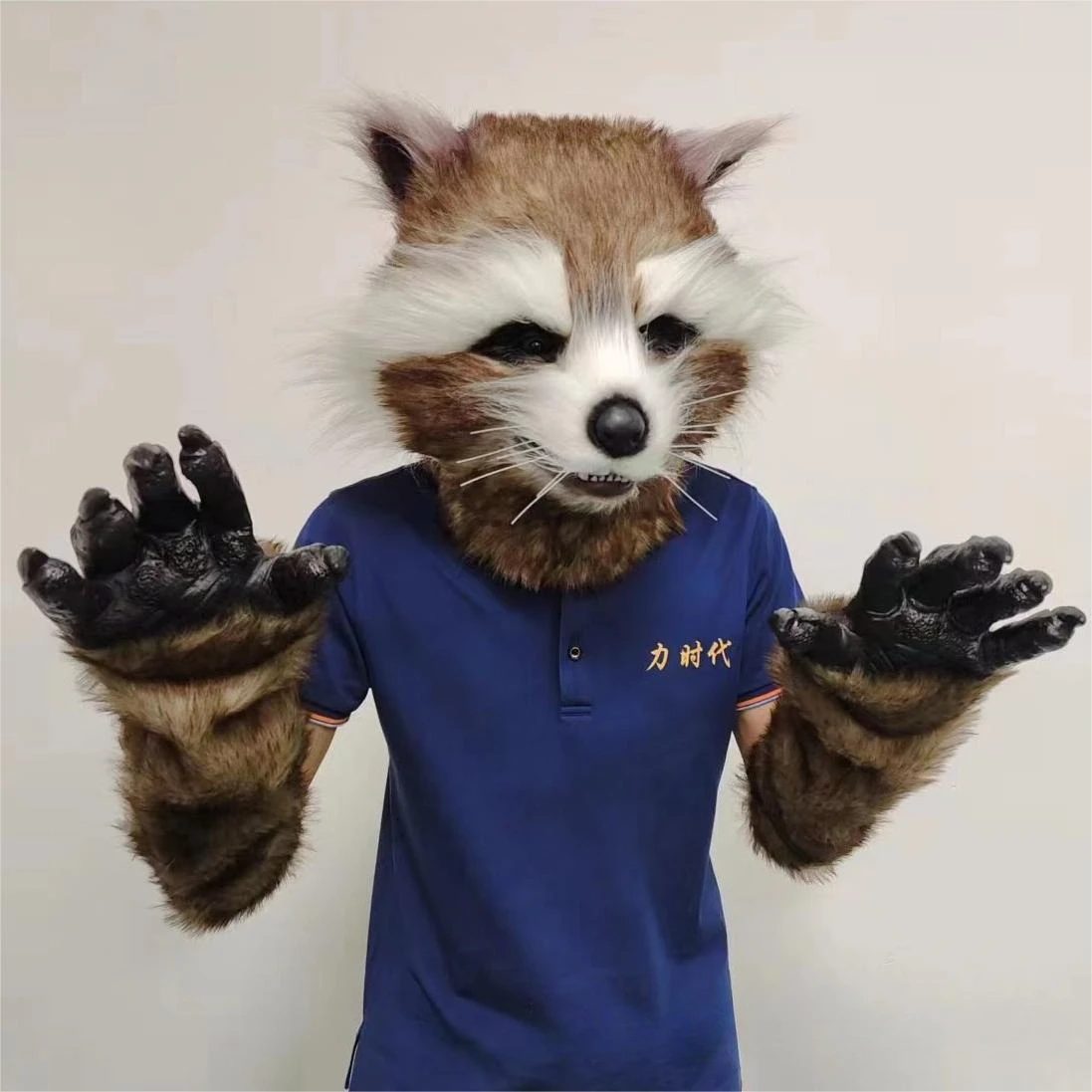 

Rocket Raccoon Mask Gloves Tail Cosplay Costume for Adult Halloween Party Masquerade Helmets Animals Masks