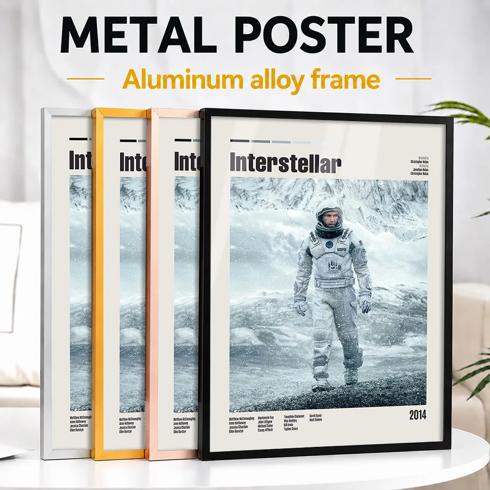 Interstellar Movie Framed Aluminum Metal Poster Customized Photo Deep Universe Style Wall Art For Study Premium Collector Gift