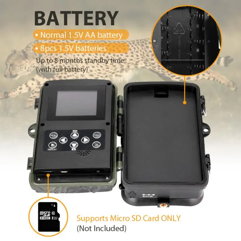 Suntekcam HC-801A Hunting Camera AA Battery 16MP Trail Camera IP65 Photo Traps 0.3s 940nm Wild Camera HC801A (No Memory Card)