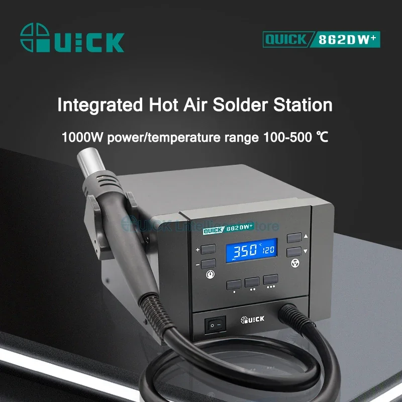 Soldering Stations QUICK 862DW+ Hot Air Gun Rework Stations Heat Gun welding station Hot Air Disassembly For BGA SMD Repair