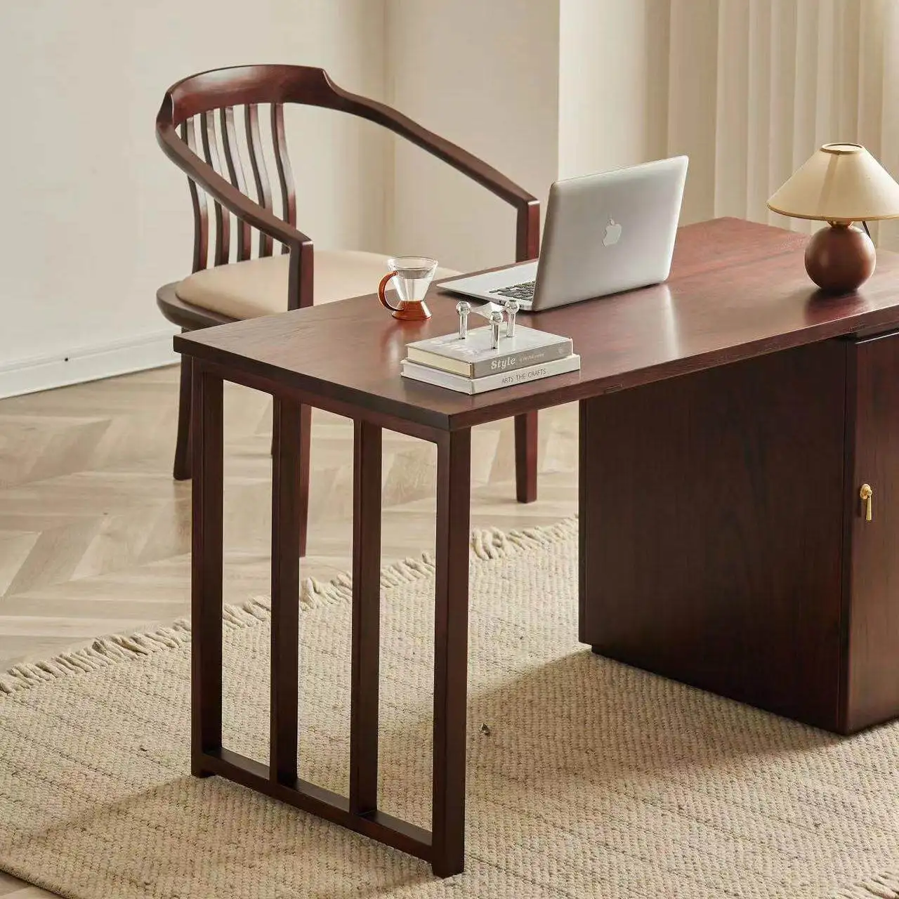 Elm solid wood desk office desk writing desk premium solid wood home study home Chinese minimalist