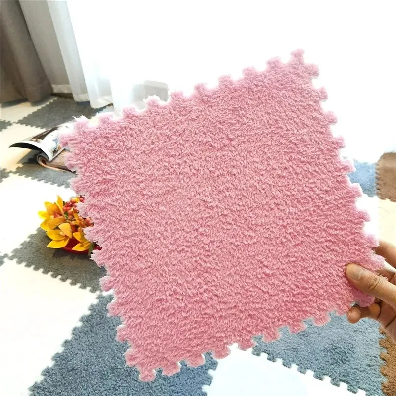 10/5PCS Plush Foam Floor Mat Splicing Carpet Square Foam Floor Mats EVA Foam Interlocking Tiles Home Decor For Gym Nursery Playr