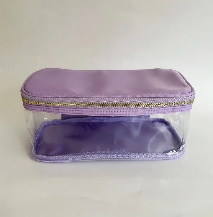 New Waterproof Nylon Durable Toiletry Bag Cosmetic Bag Solid Color Female Makeup Bag Travel Toiletry Beauty Makeup Bag Organizer