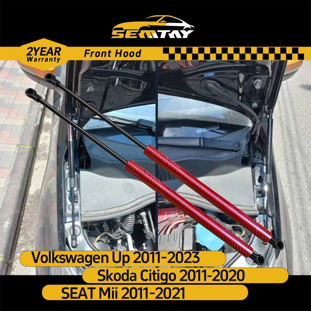 SEMTAY Hood Struts Compatible with 2011-2019 Seat Mii KF1 / Volkswagen Up / Skoda Citigo Bonnet Lift Support spring