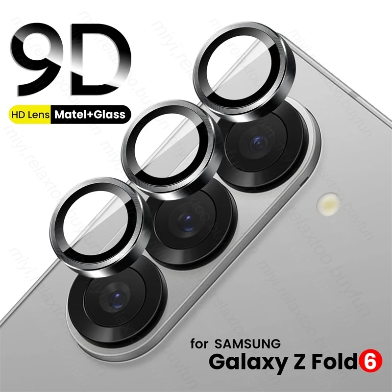 Sumsung ZFold6 9H Glass Camera Protector Film For Samsung Galaxy Z Fold6 Fold 6 5G Matel Ring Guard Cover Lens Cap Accessories