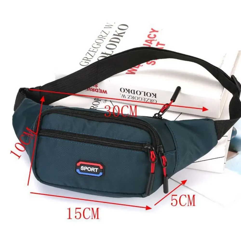 Fashion Waterproof Waist Bag Polyester Outdoor Travel Chest Bag Wear-resistant Adjustable Waistband Mobile Phone Bags